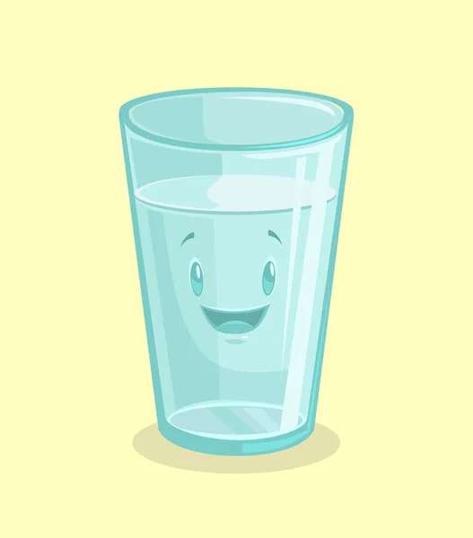 Un vaso lleno de agua. Vector plano ilustración de dibujos animados — Archivo Imágenes Vectoriales