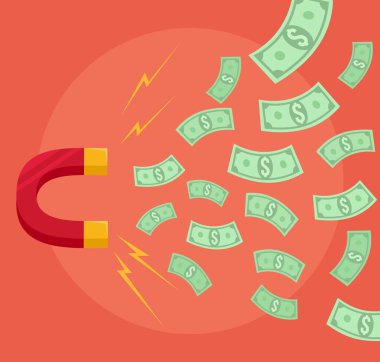 Para mıknatıs. Vektör düz çizgi film illüstrasyon