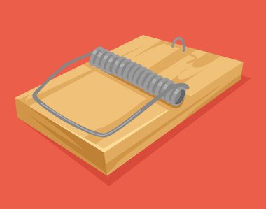 Boş fare kapanı vektör düz çizgi film simge tasarlamak