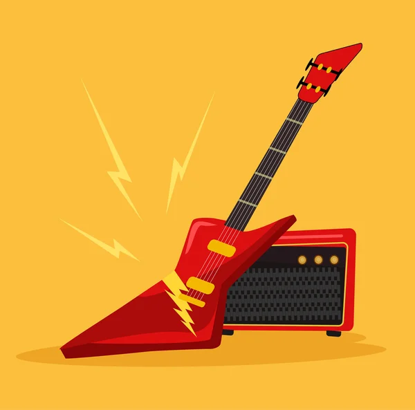 E-Gitarre. Vektor flach cartoon icon illustration — Stockvektor