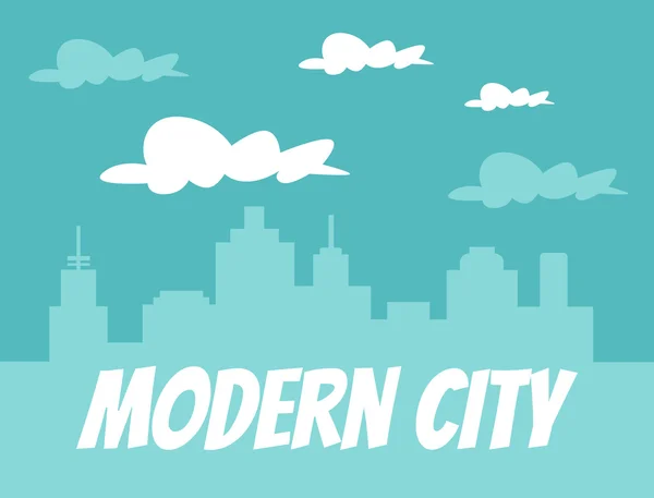 Stadt Skyline Vektor flach Cartoon Banner Illustration — Stockvektor