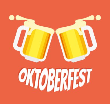 Oktoberfest bira. Vektör düz çizgi film illüstrasyon