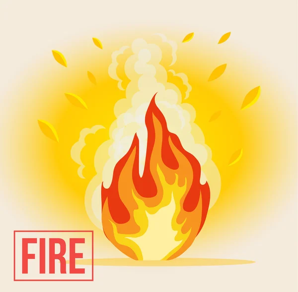 Simbolo del fuoco dei cartoni animati. Illustrazione piatta vettoriale — Vettoriale Stock