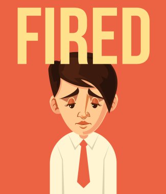 Office işçisi karakter ateş. Vektör düz çizgi film illüstrasyon