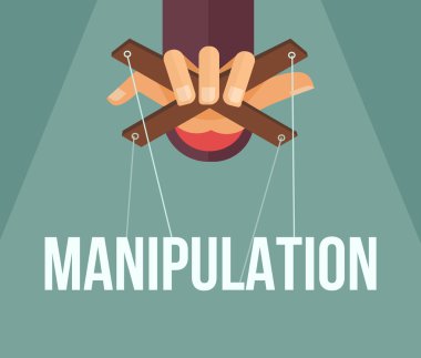 Manipülasyon el. Vektör düz çizgi film illüstrasyon