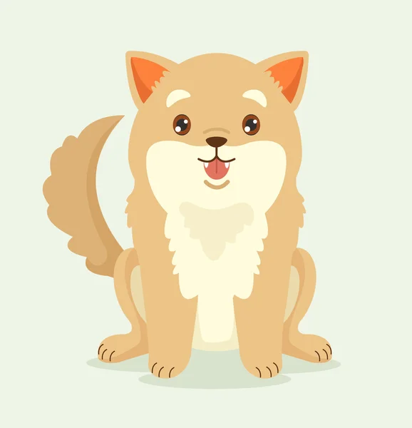Šťastný pes charakter. Plochý kreslené vektorové ilustrace — Stockový vektor