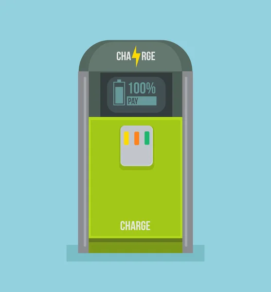 Icône de la station de charge. Illustration vectorielle de dessin animé plat — Image vectorielle