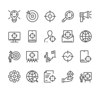 Hedef ve hedef basit izole satır simgesi