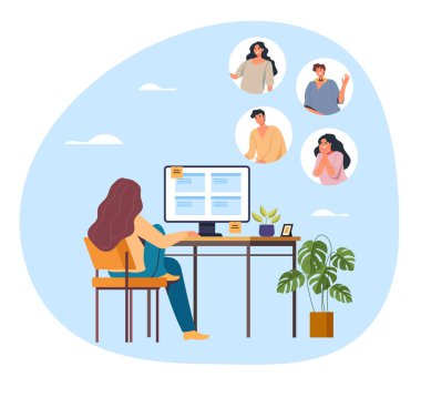 Programlama ve kodlama projesi sistemi dijital ağ kavramını geliştiriyor. Vektör düz grafik tasarım çizimi