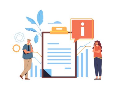 Analiz istemek insanların SSS kavramını düşünmesine yardımcı olur. Vektör düz grafik tasarım çizimi