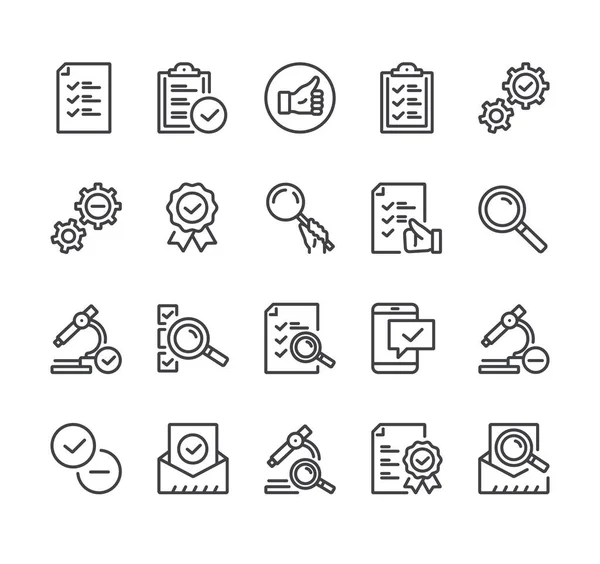Compruebe Examen Verificación Garrapata Aprobar Marca Verificación Conjunto Icono Aislado — Archivo Imágenes Vectoriales