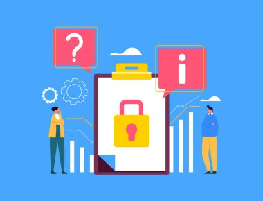 Analiz istemek insanların SSS kavramını düşünmesine yardımcı olur. Vektör düz grafik tasarım çizimi