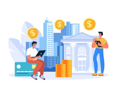 Offshore bankacılık sektörü finans konsepti. Vektör düz grafik tasarım çizimi