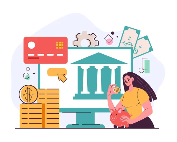 Financial Digital Open Banking Platform Finance Bank Mobile App Concept — Stock Vector