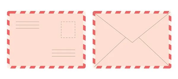 Branco Postal Retro Velho Estilo Envelope Carta Para Trás Vista — Vetor de Stock