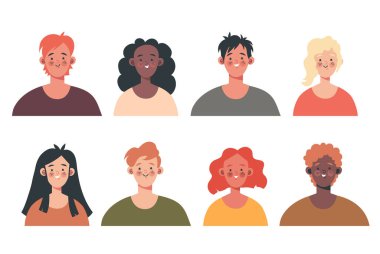 Mutlu insanlar kadın işçiler baş tasarım elementi.