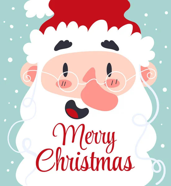 Christmas Santa Claus Card Vector Flat Graphic Design Illustration — Stock Vector