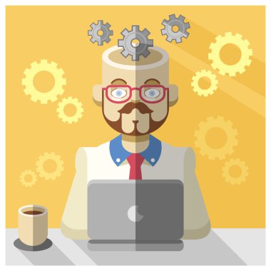 Hisse senedi vektör renk düz çizim programcı