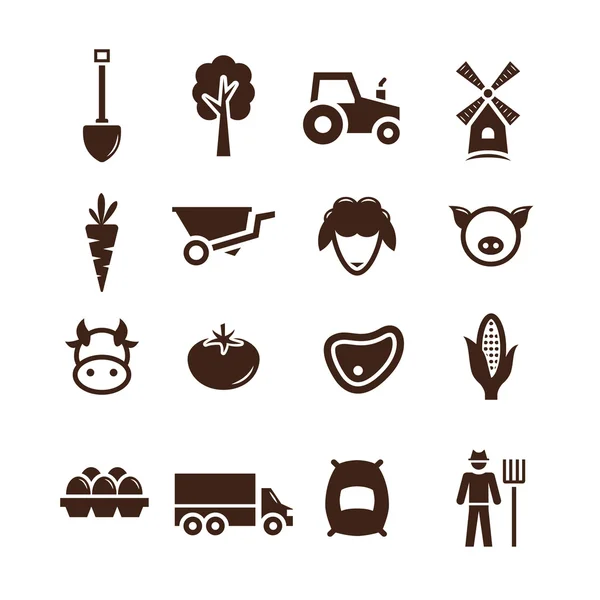 Stock vector farm pictogram icon set — Stock Vector