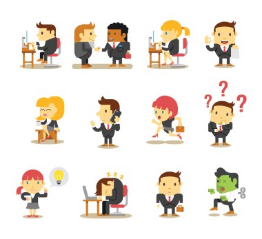 Office iş adamları. Vektör düz Icon set