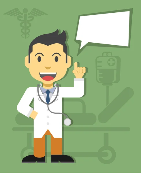 Vector color doctor ilustración plana — Vector de stock