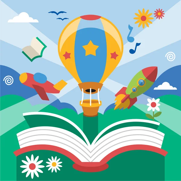 Vektör düz açık kitap