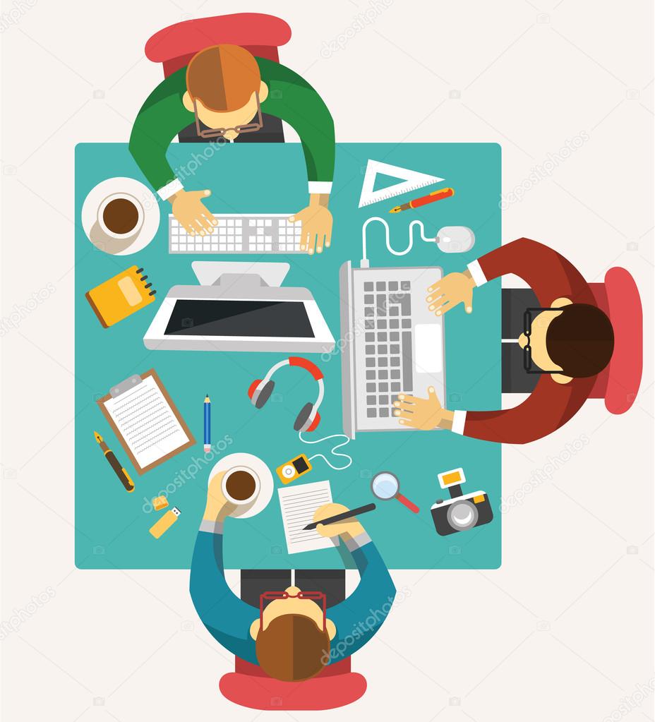 Workplace. Vector flat illustration