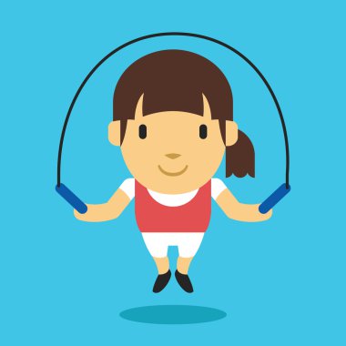 Çizgi film yakışıklı kız atlama