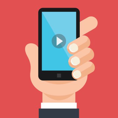 El smartphone video oynatıcı ile tutar