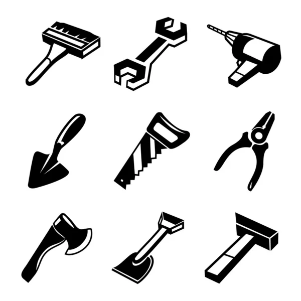 Icons für Arbeitswerkzeuge gesetzt — Stockvektor