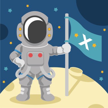 Astronot vektör düz çizim