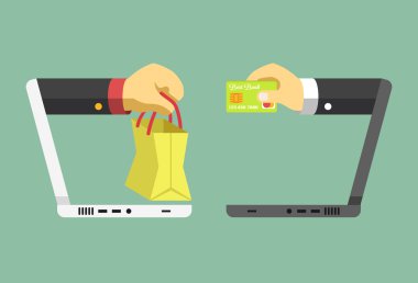 E-ticaret vektör düz çizim