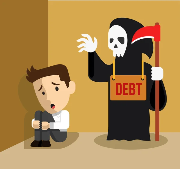 Crisis financiera. Ilustración plana del vector — Vector de stock