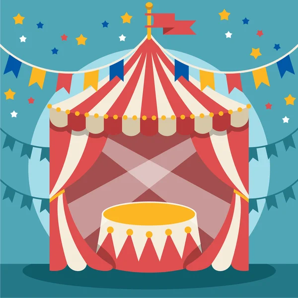 Vector flat circus illustration — Stock Vector