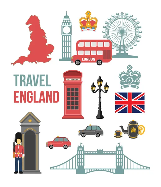 Great Britain vector flat icon set — Stock Vector