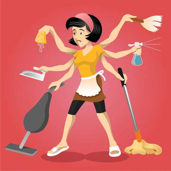 Ev hanımı vektör düz çizim