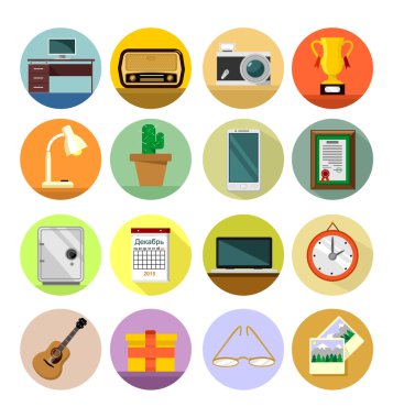 Vektör öğeleri düz Icon set