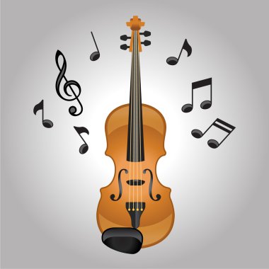 Keman melodileri illüstrasyon vektör
