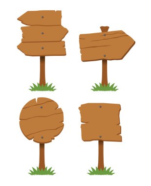 Vektör ahşap tahta set