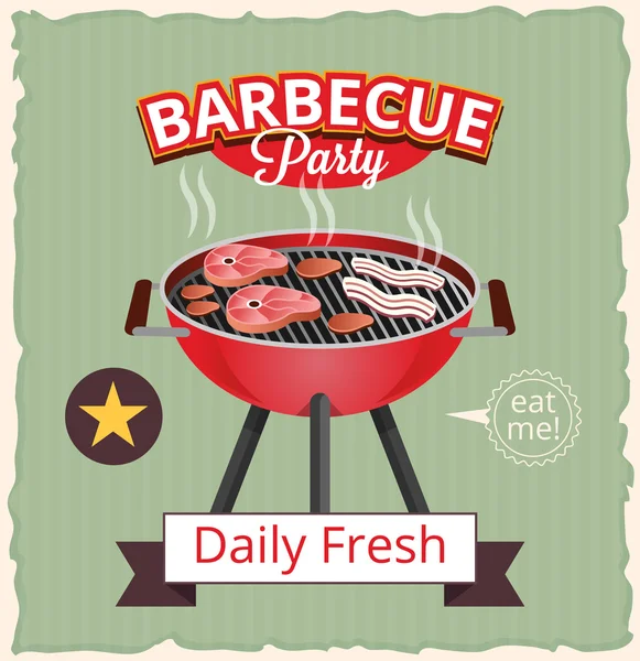 Illustrazione banner barbecue vettoriale — Vettoriale Stock