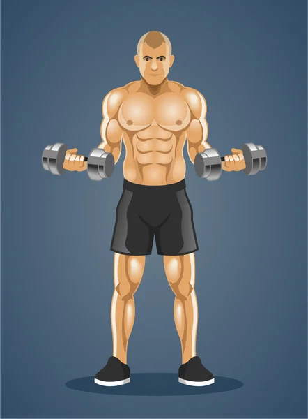 Bodybuilder. Vectorillustratie — Stockvector