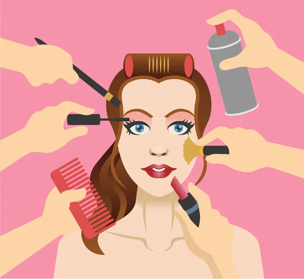 Ilustración de maquillaje vectorial — Vector de stock