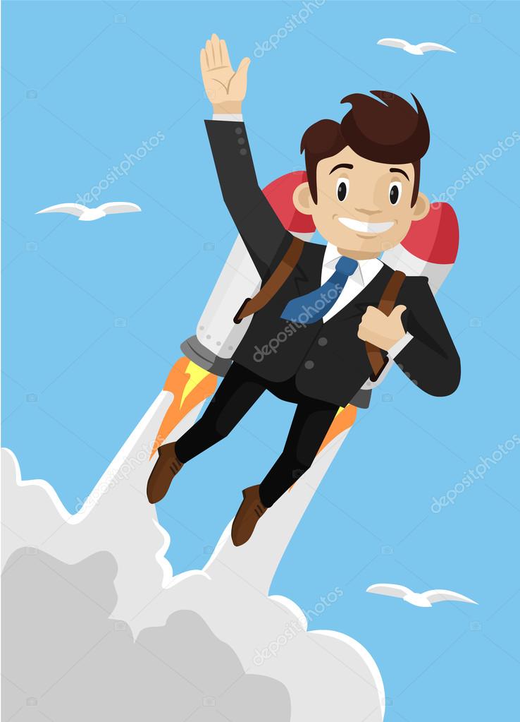 Super businessman. Vector illustration