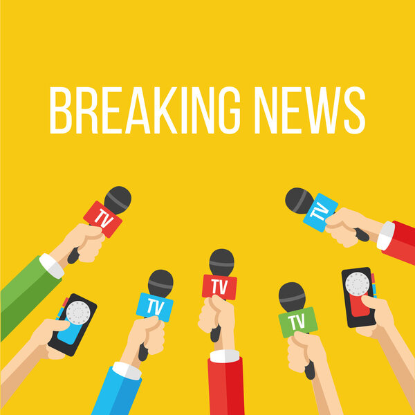 Срочная векторная иллюстрация плоского стиля новостей
