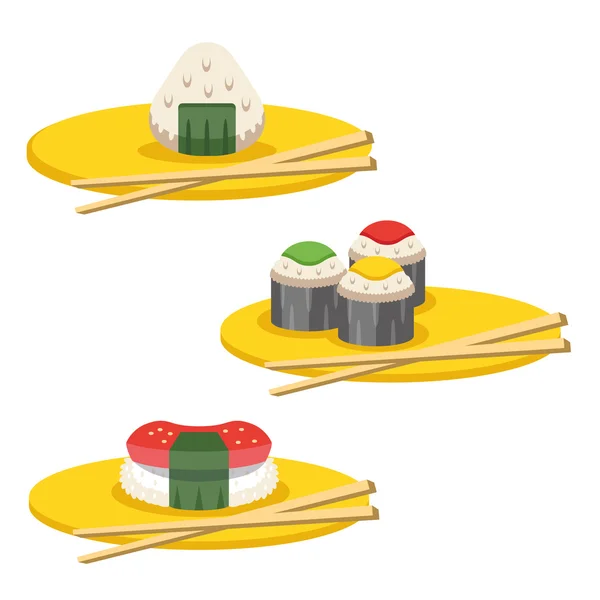 Sushi establece ilustración vectorial — Vector de stock