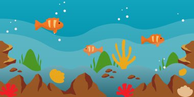 Vector sea game background clipart