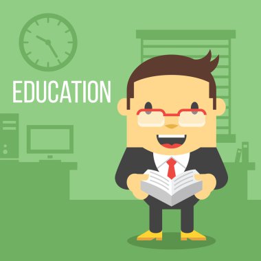 Ofis çalışanı kitap ile