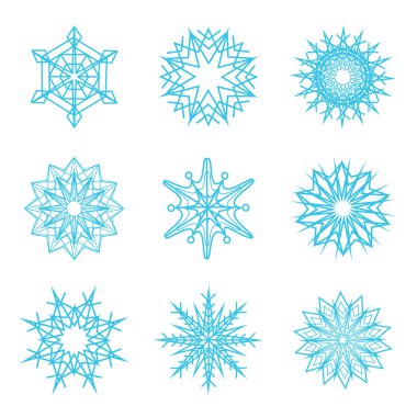 Soyut kar taneleri Icon set