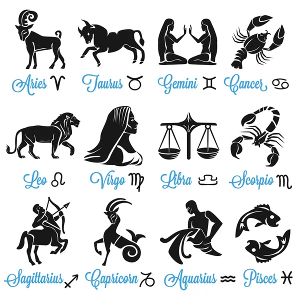 Iconos del zodíaco — Archivo Imágenes Vectoriales