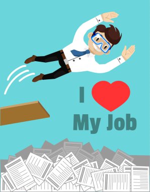 I love my job. Vector flat illustration clipart